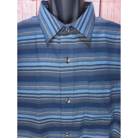 Travis Mathew Cloud Mens Striped Long Sleeve Shirt Large - Picture 3 of 7